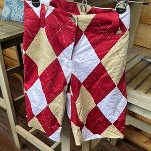 Loudmouth Athletic Red and Tan Argyle Shorts